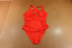 SHAPELLX Womens Size 3XL Red Smart Sculpt Plunge Cutout One Piece Swimsuit NWT - Picture 1 of 8