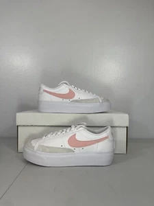 New Nike Blazer Platform Low Sneakers White Pink Glaze US Women's 6 #DJ0292-103 - Picture 1 of 6