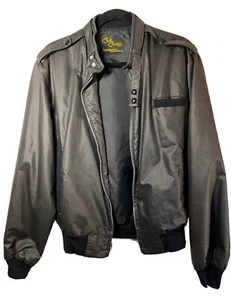 CAL CRAFT Vintage Men’s Small Moto Jacket Snap Button Full Zip Made In USA Black - Picture 1 of 12