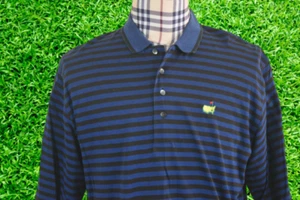 AUGUSTA NATIONAL Men's Blue Black MASTERS Golf Shirt Large - Picture 1 of 12