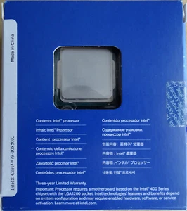 Intel Core i9- 10850K 3.6 GHz 10-Core LGA 1200 Processor - Imagen 1 de 2