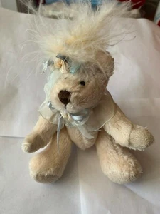 NWT VICTORIAN CHRISTMAS FLUFFY TEDDY BEAR WITH MOVABLE ARMS AND LEGS - Picture 1 of 8