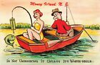 Risque Comic Greetings Woman Fishing Money Island New Jersey Nj 1962 Postcard