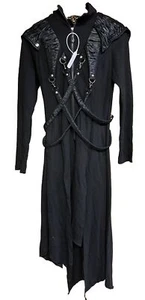 Devil Fashion Wms Long Gothic  Hooded  Coat Black Goth Rave XS New Darkincloset - Picture 1 of 14