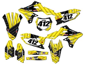 2018-2023 RMZ 450 RACE SERIES Yellow Senge Graphics Kit Compatible with Suzuki - Picture 1 of 10