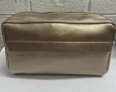 BOLSO DE MAQUILLAJE COSMÉTICO LANCOME IMITACIÓN CUERO/GAMUZA ORO ROSA ¡NUEVO! L8,5 x W2,5 x H4 Foto 1 de 3