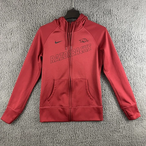 Nike Arkansas Razorbacks Mens Zip Up Hood Jacket Therma Fit NCAA Red Small Cover