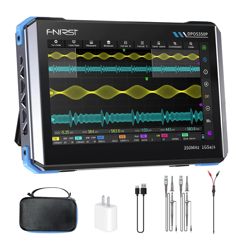 350MHz 2 Cnannel Digital Oscilloscope 1GSa/s Signal Generator Spectrum Analyser - Image 1 of 4