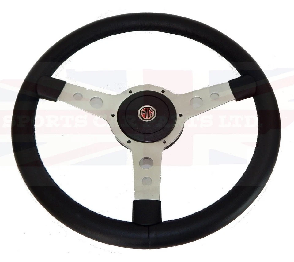 New 15" Leather Steering Wheel & Adaptor MG Midget 1970-1977 & MGB 1970-1976 - Image 1 of 1