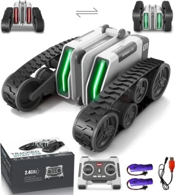 RC Cars with Tracked Double-Sided RC Crawler Driving 360° Rotating Toy Gifts NEW - Image 1 of 4