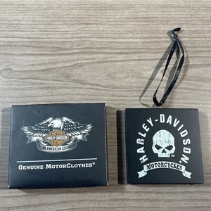 Harley-Davidson Motorcycles Clothes Skull Wooden Christmas Ornament - Picture 1 of 8