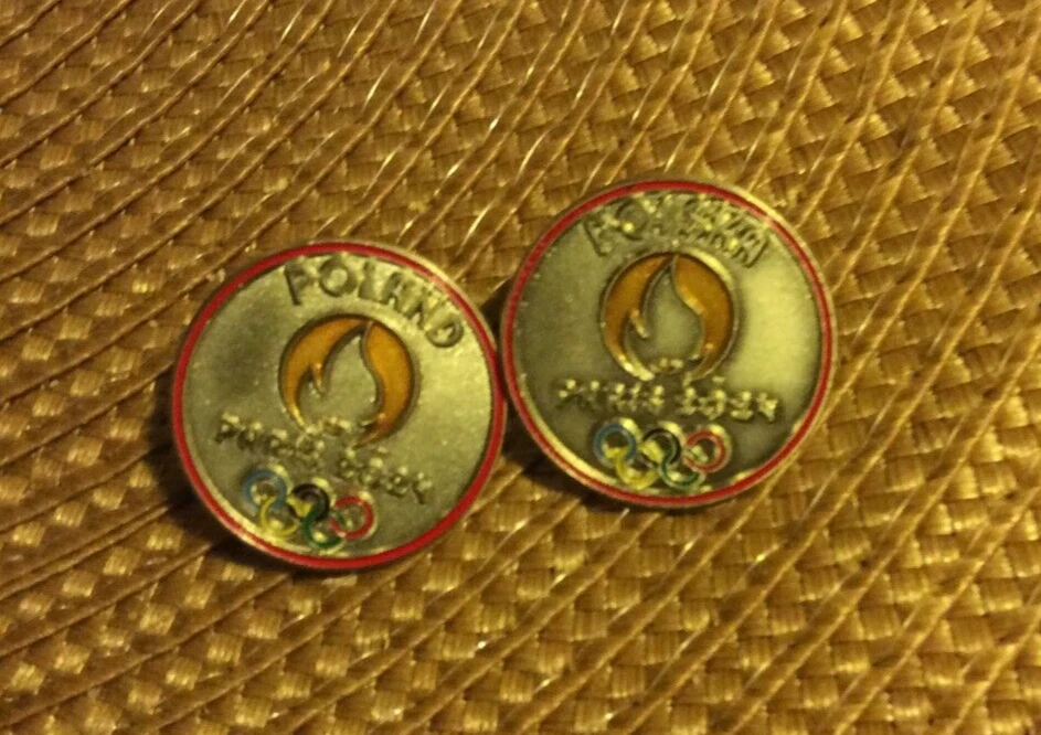 Paris 2024 olympic  games PIN NOC DATE POLAND -POLSKA 2 PINS - Image 1 of 1