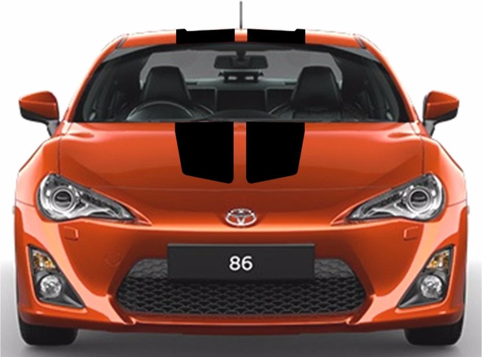 全新 Center Rally 运动赛车条纹 9 英寸双乙烯基贴花(适用于丰田 86) — 第 1/4 张图片