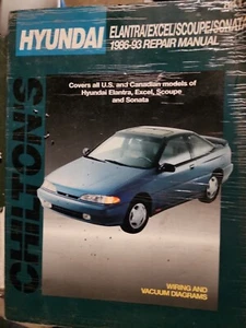 Chilton's 8412 Repair Manual Hyundai 1986-93 Elantra/Excel/Scoupe/Sonata Free SH - Bild 1 von 1
