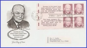 USA3 #1395c ADDR ARTMASTER FDC BKLT4 Dwight D. Eisenhower - Imagen 1 de 1