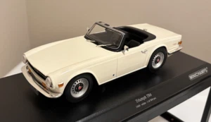 $ Drop; 1969 Triumph TR6, White 504 Pcs by MINICHAMPS, Rare GORGEOUS & New 1/18 - Picture 1 of 14