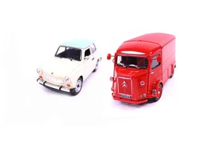 2 tlg. Welly 24019 Citroen Typ H Rot & 24037 Trabant 601 Beige Modellauto 1:24 - Picture 1 of 15