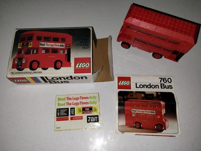 Lego London Bus 1974 Set 760 100% Complete w/ Box Instructions & Unused Stickers - Image 1 of 4