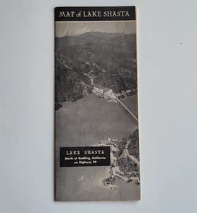 Lake Shasta North of Redding California Vintage Map with Resort Ads c1960 - Picture 1 of 5