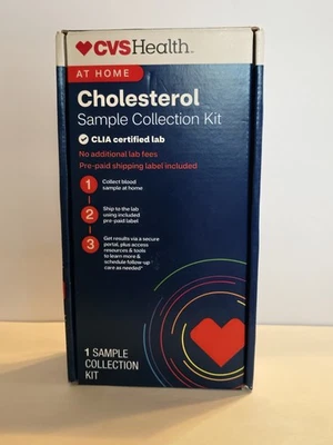 CVS Health CHOLESTEROL At Home Test Sample Kit NO LAB FEES Ex 05/2027 NEW SEALED - Image 1 of 2