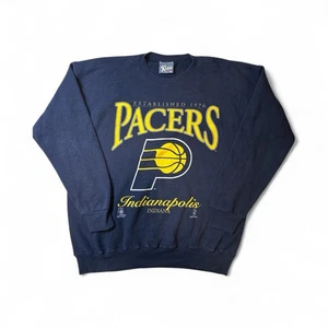 Vintage Leesport Indiana Pacers crewneck size extra-large navy blue nutmeg - Picture 1 of 5