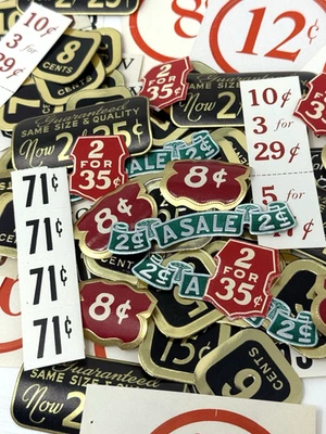 Lote De Colección 173 Etiquetas Engomadas Etiquetas de Precio Pegatinas Diario Tienda Efímera Anuncio Foto 1 de 4