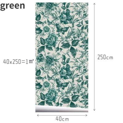 Papel de parede 40*250 cm flor rosa renovação móveis faça você mesmo adesivos de parede decoração - Imagem 1 de 4