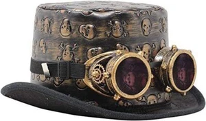 Spooktacular Creations Victorian Steampunk Top Hat Goggles Accessories Set - Picture 1 of 5
