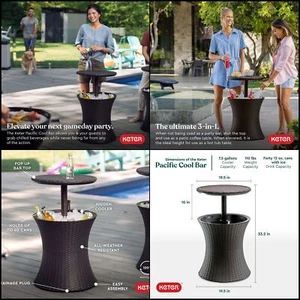 Cool Bar Outdoor Patio Furniture and Table with 7.5 Gallon Beer & Wine Cooler - Picture 1 of 11