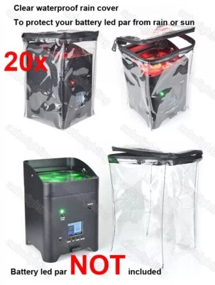 20xLED Par Uplights Battery Wireless Waterproof Rain Cover outdoor DJ Party Coat - Image 1 of 4