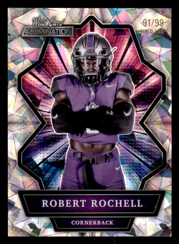 2021 Wild Card Alumination #ABC-60 Robert Rochell holo-Lux 91/99 - Image 1 of 2