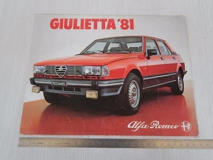 rim251017 DEPLIANT ORIGINALE 1981 ALFA ROMEO GIULIETTA BROCHURE PROSPEKT - Foto 1 di 1