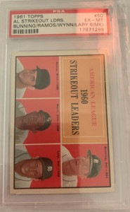 1961 Topps AL Strikeout Leaders #59 PSA EX-MT 6(MK)