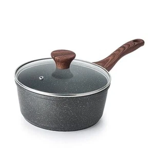 Nonstick Sauce Pan with Lid, 1.5QT Small Pot with Swiss 1.5 QT Gray Granite - Picture 1 of 7