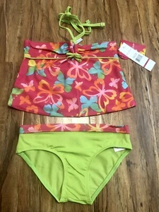 NWT Girls 5/6 5 6 Pink Platinum SwiM Bathing Suit Bikini Tankini 2 Piece Cute! - Picture 1 of 4