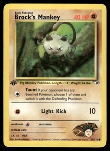 Pokemon Tcg WOTC NM Brock's Mankey [1st Edition] #67 Gym Heroes - Picture 1 of 2
