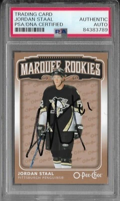 2006-07 O-PEE-CHEE MARQUEE ROOKIES #546 JORDAN STAAL SIGNED CARD PSA AUTO RC OPC - Image 1 of 2