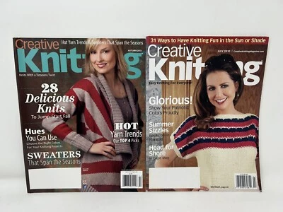 Creative Knitting Lot of 2 Pattern Magazines July 2010 Autumn 2015 Yarn Sweater - Image 1 of 2