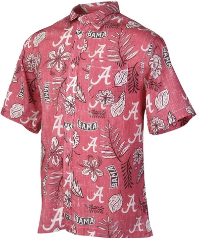 Wes and Willy Men’s Alabama Crimson Tide Floral Hawaiian Shirt XL New With Tags Cover