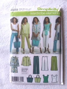 Simplicity 4699 Plus 20W-28W Pattern~Pant in 2 Lengths Coat Jacket Knit Top Tote - Picture 1 of 4