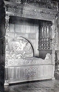 CPA 64 - PAU (Pyrénées Atlantiques) Intérieur du Château, Lit de Jeanne d'Albret - Picture 1 of 1