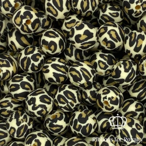 12 Pcs 12mm Round Silicone Printed Patterned Beads Food Grade Dummy Clip *UK* - Picture 1 of 9