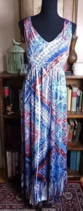 Style & Co Maxi Dress Women's S, V Neck Sleeveless Razorback, Multicolor  - Picture 1 of 7