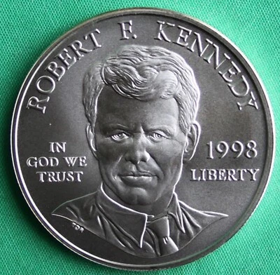 1998-S Robert F. Kennedy Commemorative BU Silver Dollar RFK Coin Only - Image 1 of 2