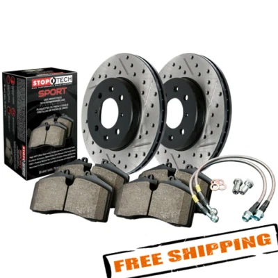 Kit de frenos delanteros perforados y ranurados StopTech 978.47022F para 06-09 Subaru Legacy Foto 1 de 2