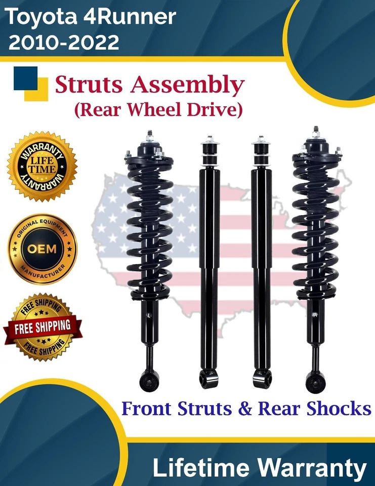 OE Front Struts & Rear Shocks for 2010-2022 Toyota 4Runner 2WD Lifetime Warranty — 第 1/4 张图片