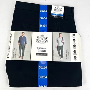 English Laundry Herren-Chinohose vorne flach The Grant schwarz 36 x 34 neu mit Etikett - Bild 1 von 7