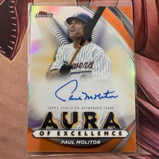 2022 Topps Finest Baseball PAUL MOLITOR Aura Of Excellence Auto Orange /50