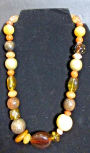 Shaune Bazner Mei Fa Beaded Choker Necklace - Acrylic, Metal, Stone, Wood Beads - Picture 1 of 10