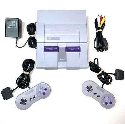 Super Nintendo SNES System Console With 2 OEM Controllers Authentic & Clean!! - Image 1 of 4